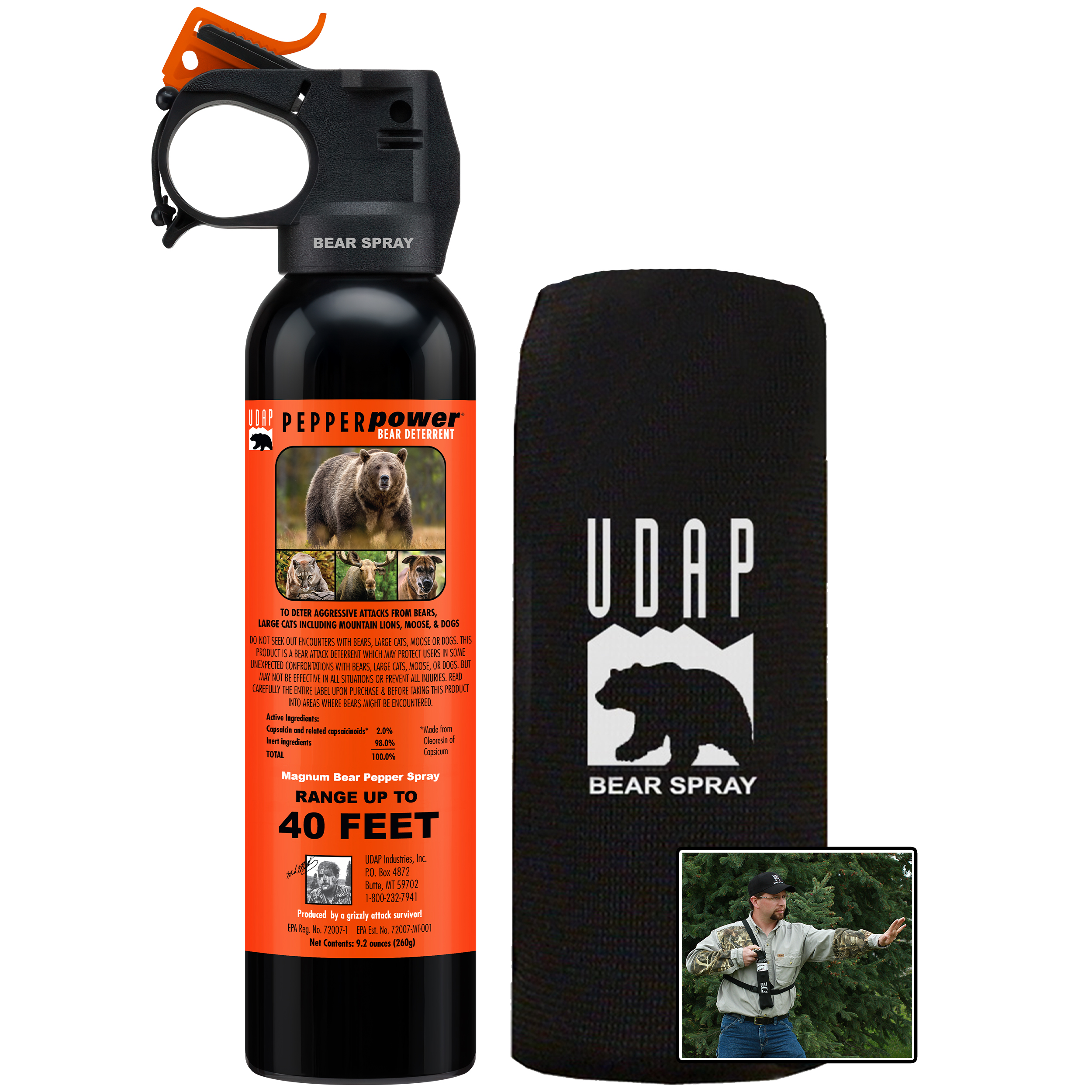 #15CP Magnum Bear Spray w/ Chest Holster 9.2oz/260g